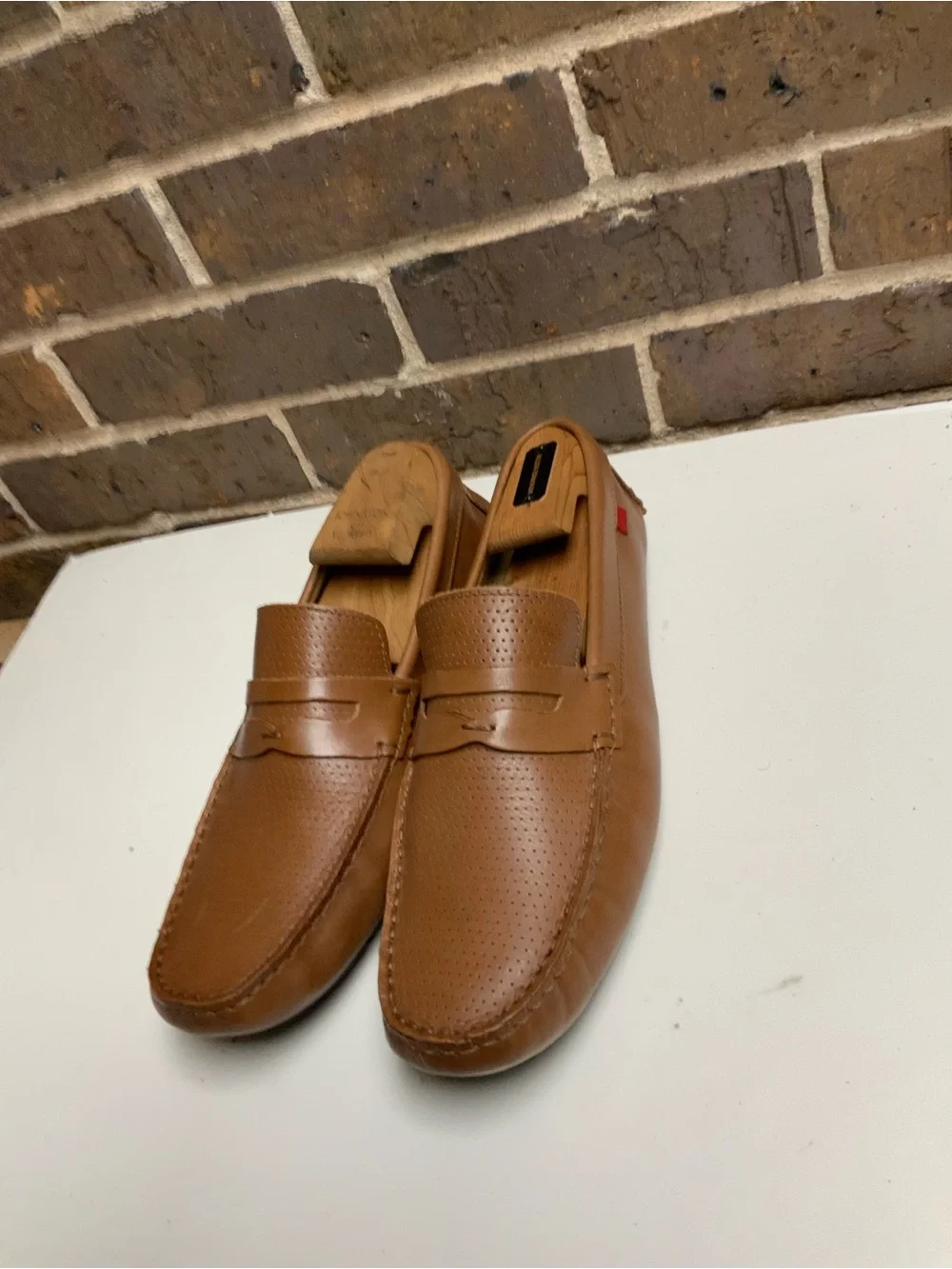 Men's Cognac Slip-On Penny Loafers
